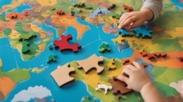 Montessori Landkarten und Geografie Spielzeug für Kinder ab 3 Jahren