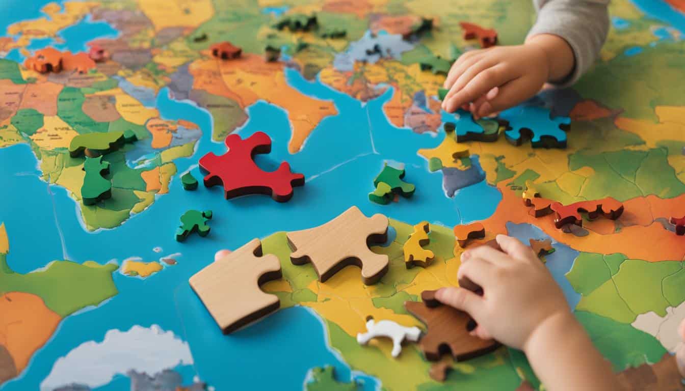Montessori Landkarten und Geografie Spielzeug für Kinder ab 3 Jahren