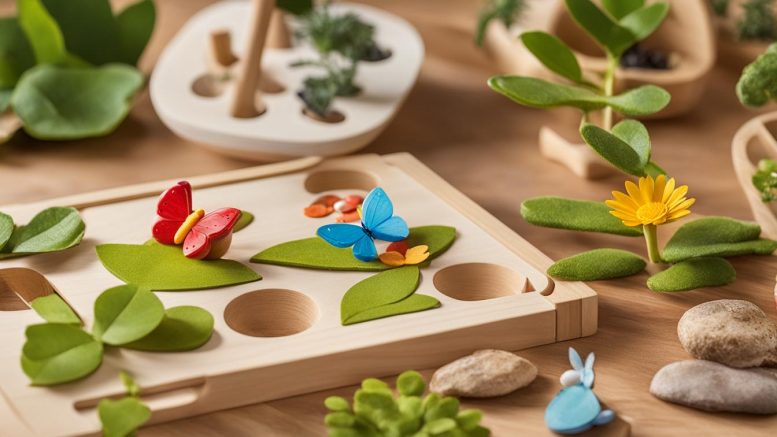 Montessori Pflanzen und Tiere Lernspielzeug für Kinder ab 3 Jahren