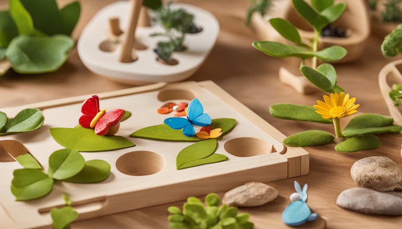 Montessori Pflanzen und Tiere Lernspielzeug für Kinder ab 3 Jahren